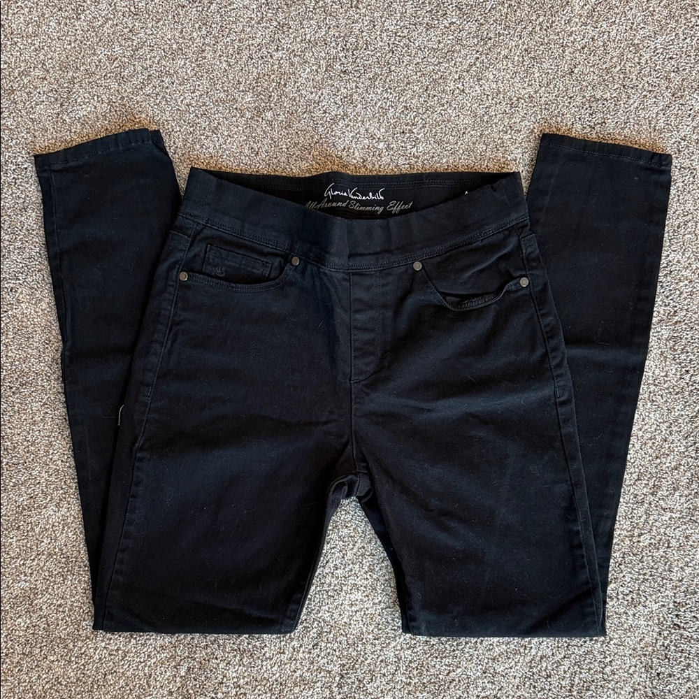 Gloria Vanderbilt Women's Avery Slim Leg Dark Black Skinny Jeans Size 6. Stretch